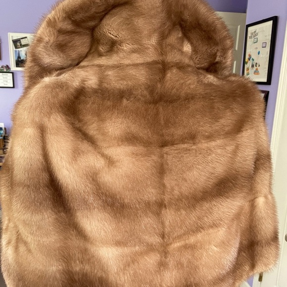 VINTAGE AUTHENTIC MINK FUR SHAWL STOLE SIZE SMALL-MEDIUM HAS HOOK & EYE CLOSURE - Picture 6 of 8